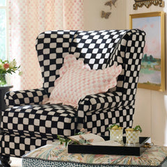 Courtly Check Reversible Scalloped Lumbar Throw Pillow