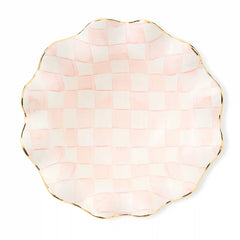 Mocha Check Ceramic Fluted Serving Bowl