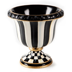 Mocha Check Tabletop Pedestal Urn