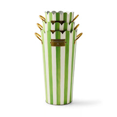 Violet Stripe Flower Buckets, Set of 3
