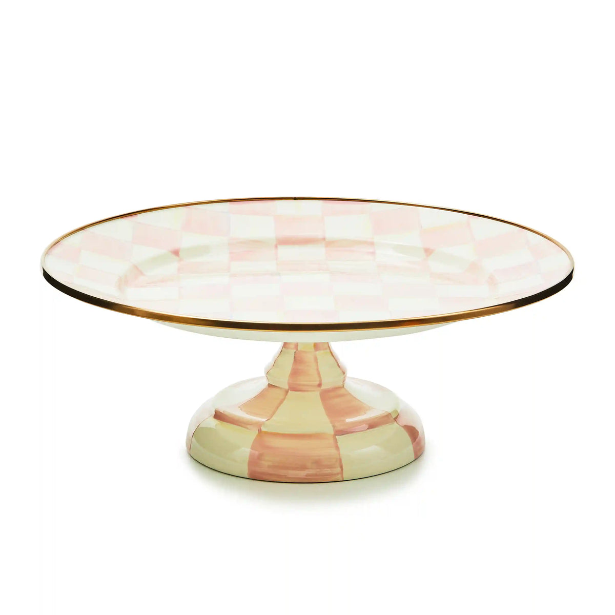 Emerald Check Mini Pedestal Platter