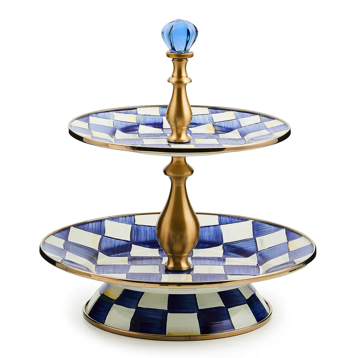 Emerald Check Two Tier Sweet Stand