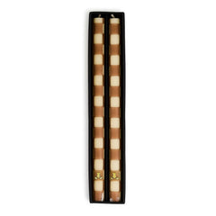 Check Black & Ivory Dinner Candles, Set of 2