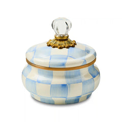 Emerald Check Squashed Pot