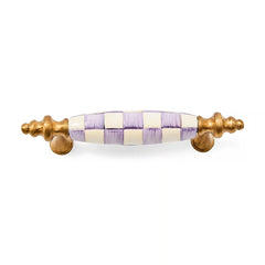 Violet Check Brass Drawer Pull