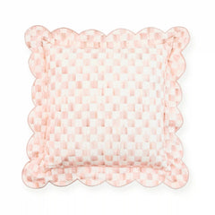 Violet Check Reversible Scalloped Lumbar Throw Pillow