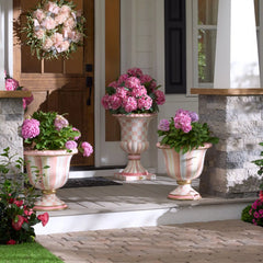 Sterling Check Pedestal Urn
