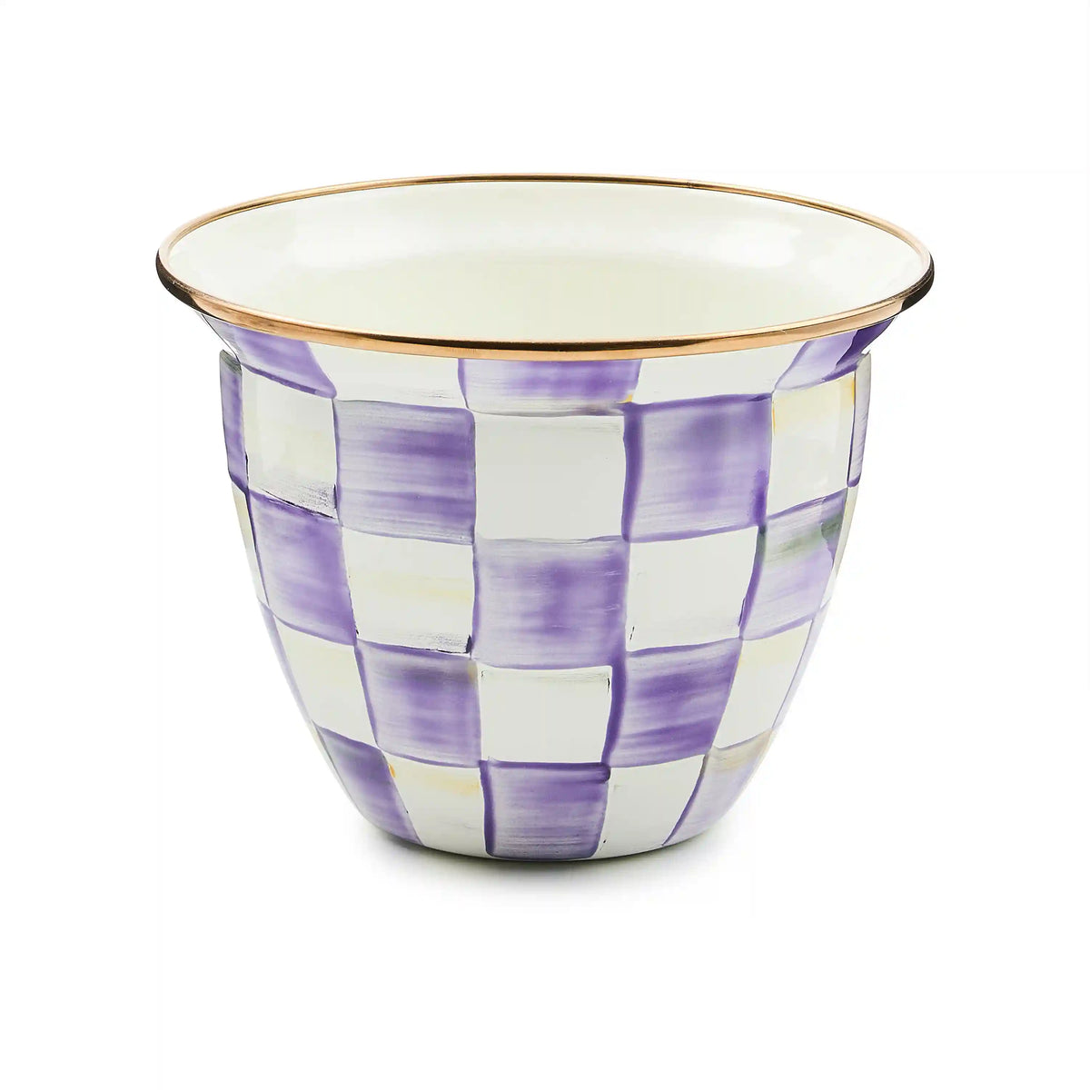 Violet Check Large Flower Pot