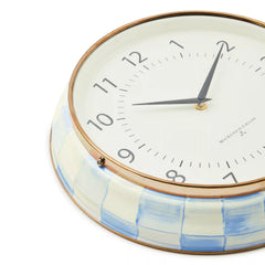 Violet Check School Wall Clock