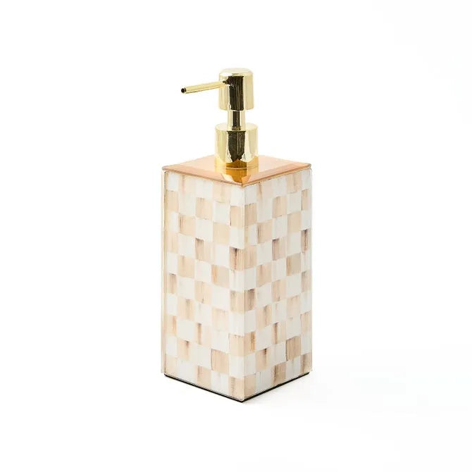 Mocha Check Glass Soap Pump