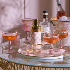 Rosy Check Coupe Glass