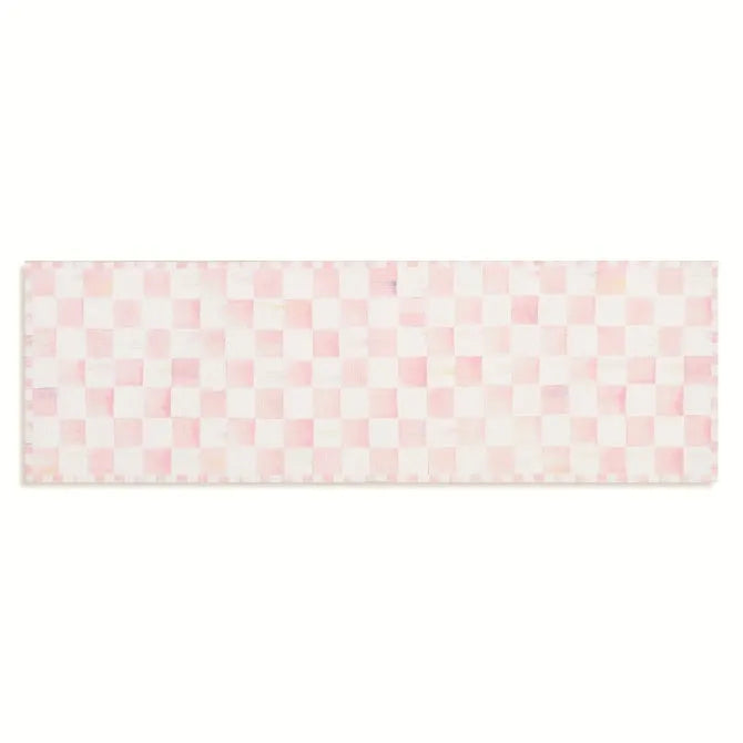 Rosy Checkered 2'6" x 8' Washable Runner