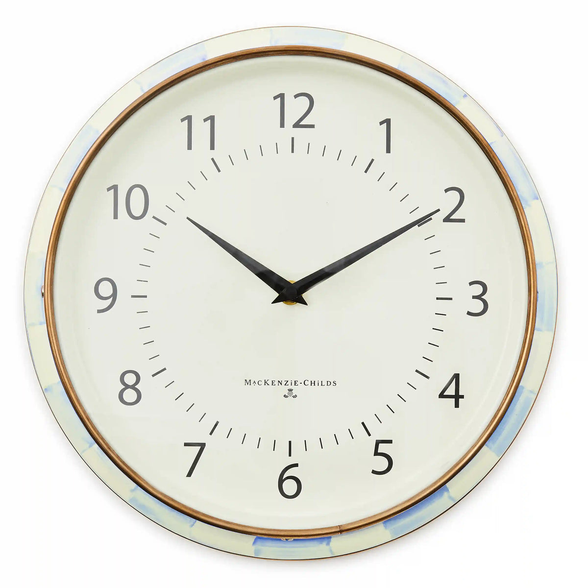 Violet Check School Wall Clock