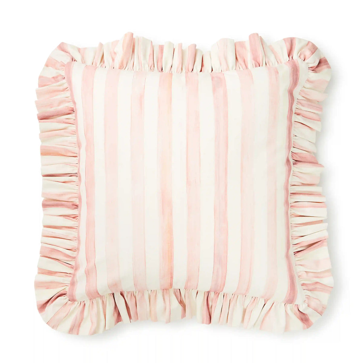 Mocha Check Throw Pillow with Ruffle
