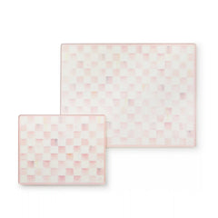 Emerald Check Glass Cutting Boards, Set of 2