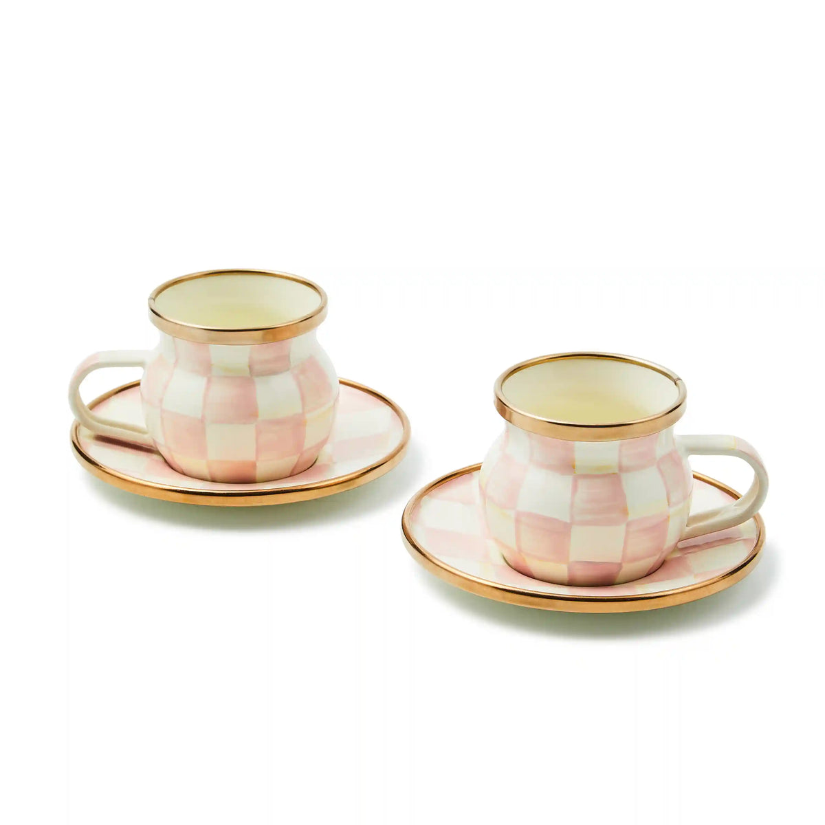 Emerald Check Espresso Cup & Saucer Set