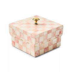 Violet Check Capiz Scalloped Box