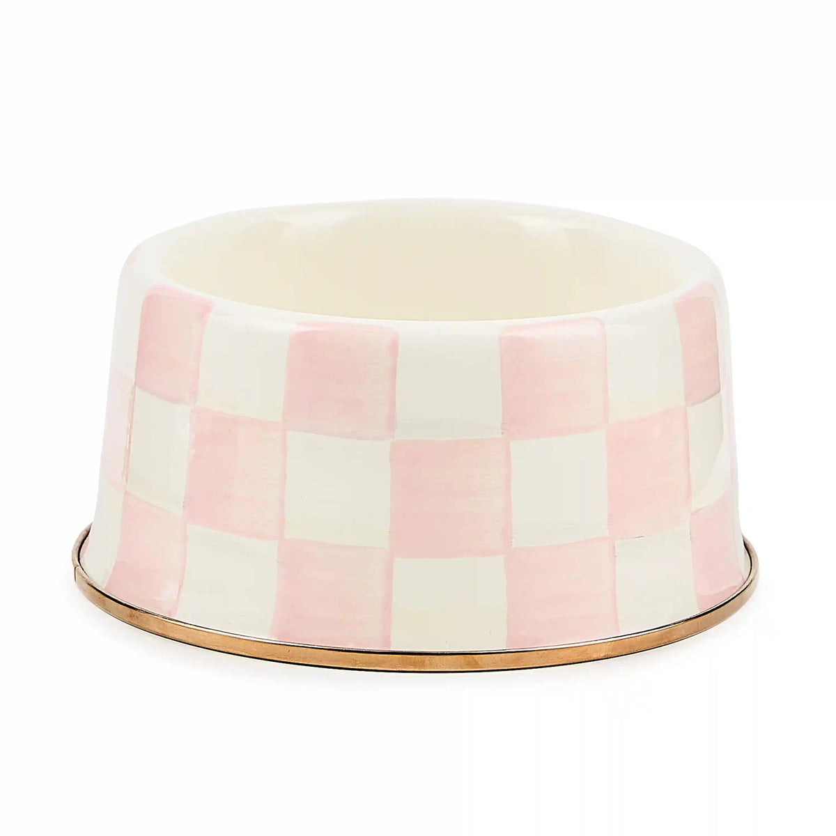 Mocha Check Medium Pet Dish