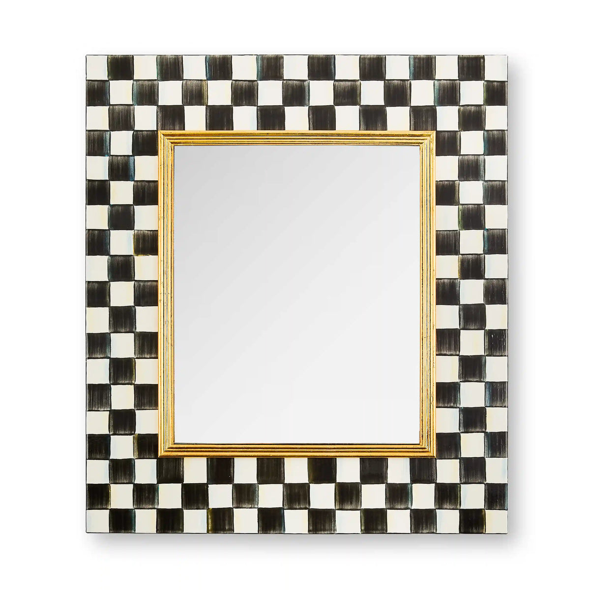 Mocha Check Enamel Wall Mirror