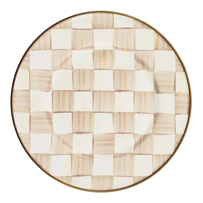 Mocha Check Salad Plate