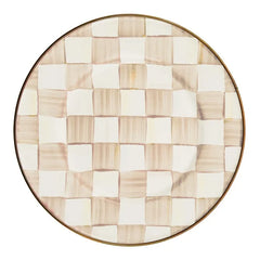 Mocha Check Salad Plate