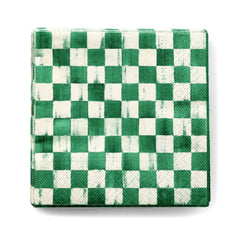 Sterling Check Cocktail Paper Napkins