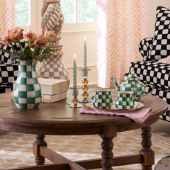 Courtly Check Small Glass Candlestick
