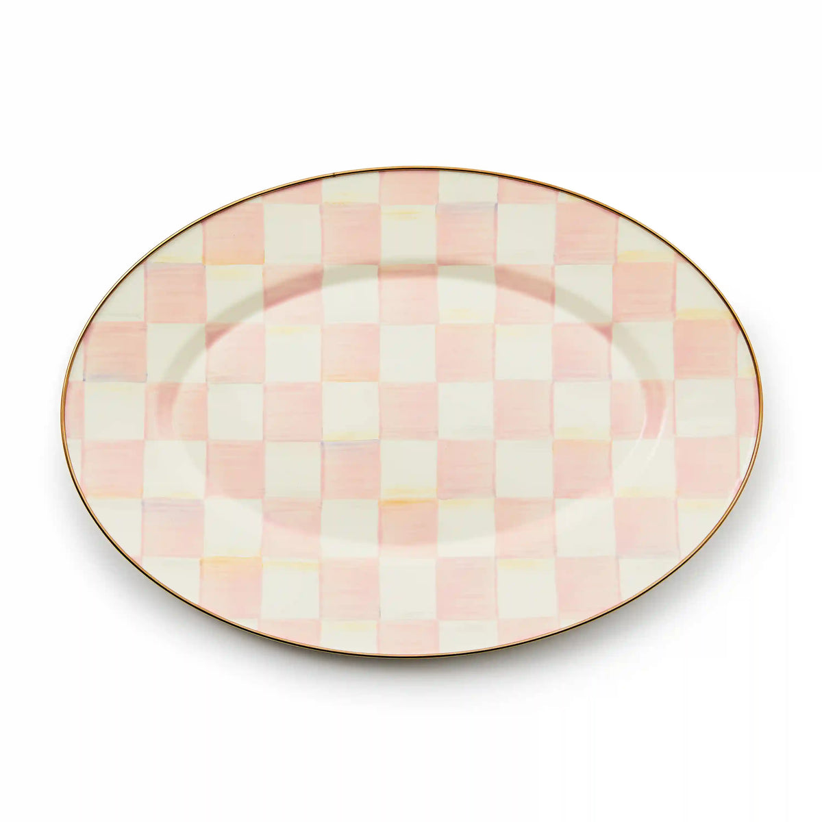 Emerald Check Small Oval Platter